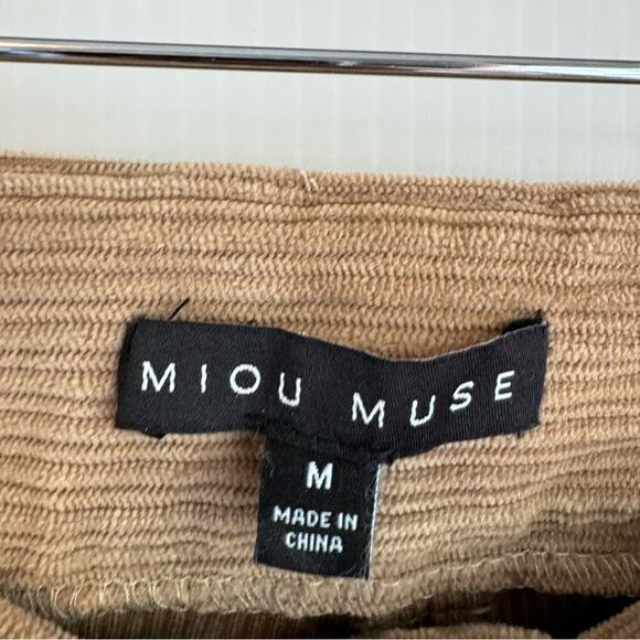 Miou Muse tan corduroy pants size medium wide leg pants cords - Picture 6 of 9